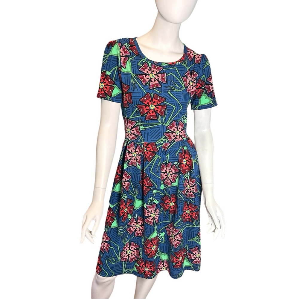Lularoe Amelia Dress Nightmare Before Christmas Disney Medium NWT